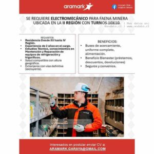 Electromecánico Para Faena Minera