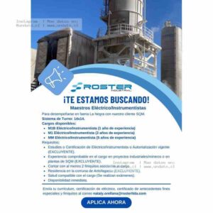Maestros Eléctrico/Instrumentista – Antofagasta