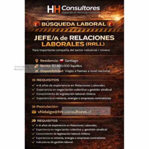 Jefe/a de Relaciones Laborales (RRLL)