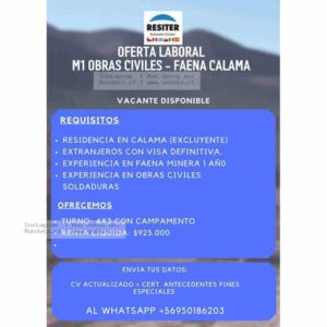 Obras Civiles Calama - Turno 4x3