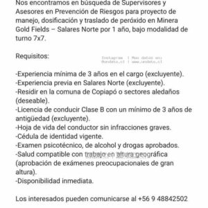 Supervisores y Asesores en Prevención de Riesgos