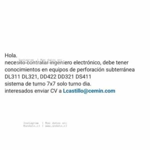 Ingeniero Electrónico Para Perforación Subterránea