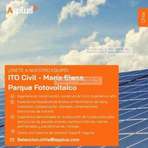 Inspector Técnico de Obra Civil - Parque Fotovoltaico