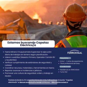 Capataz Eléctrico/a Minera Chuquicamata