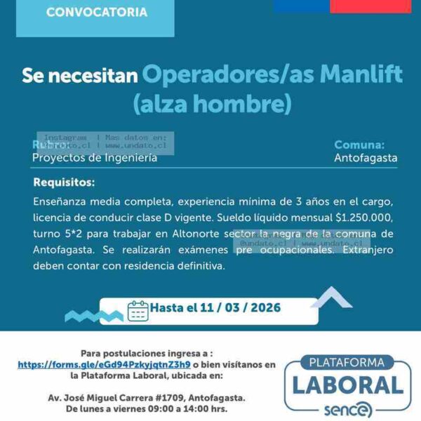 Operadores Manlift Antofagasta