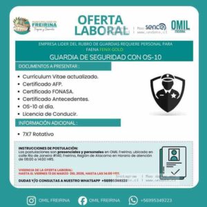 Guardia de Seguridad OS-10 en Freirina