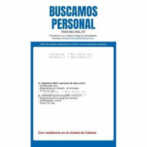 Vacantes Nelybal RT Calama Minería