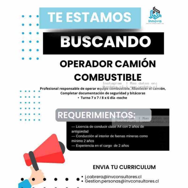 Operador de Camión de Combustible – Minería